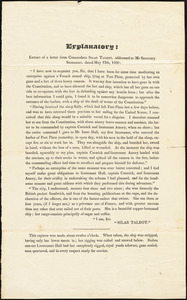 Silas Talbot to Secretary Stoddert, May 12, 1800