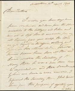 Isaac Hull to Joseph Hull, Middletown, April 14, 1808