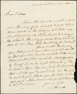 Isaac Hull to Joseph Hull, Norwich, November 26, 1808