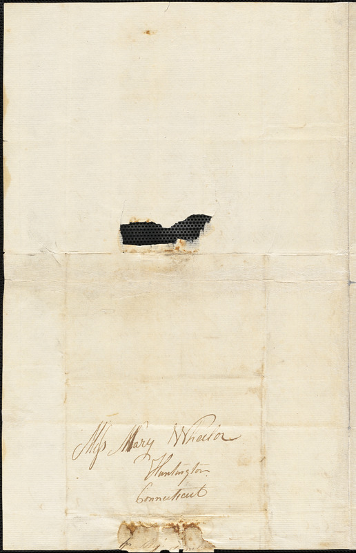 Daniel Hull to Mary Wheeler, New York, November 28, 1808