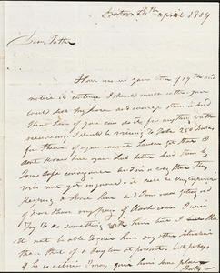 Isaac Hull to Joseph Hull, Boston, April 24, 1809