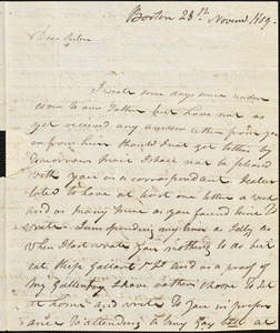 Isaac Hull to Mary Wheeler, Boston, November 28, 1809