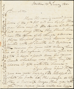 Isaac Hull to Mary Wheeler, Boston, January 13, 1810