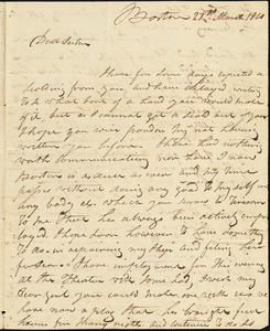 Isaac Hull to Mary Wheeler, Boston, March 21, 1810