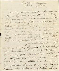 Isaac Hull to Mary Wheeler, New London. February 23, 1811