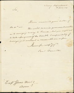 Paul Hamilton to Isaac Hull, Washington, June 12, 1811