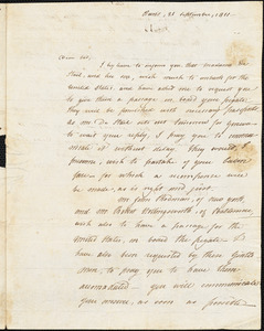 David Bailie Warden to Isaac Hull, Paris, September 21, 1811