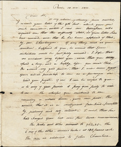 David Bailie Warden to Isaac Hull, Paris, November 18, 1811