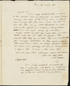David Bailie Warden to Isaac Hull, Paris, December 21, 1811