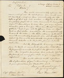 Paul Hamilton to Isaac Hull, Washington, D.C., October 10, 1812