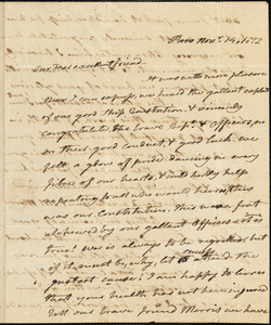 Mrs. Joel Barlow to Isaac Hull, Paris, November 14, 1812
