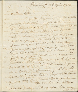 Isaac Hull to Mary Wheeler Hull, Portsmouth, April 14, 1813