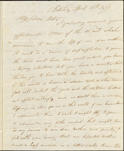 Daniel Hull to Mary Wheeler Hull, Natchez, April 15, 1817