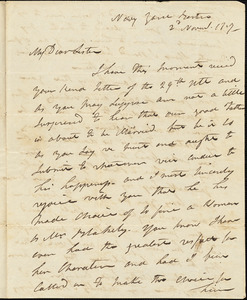 Isaac Hull to Mary Wheeler Hull, Boston, November 2, 1817