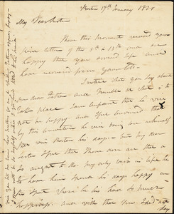 Isaac Hull to Mary Wheeler Hull, Boston, January 17, 1821