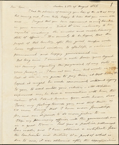 William Hull to Isaac Hull, Newton, August 25, 1825