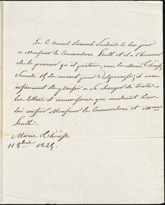 Marie Chérise to Isaac Hull, October 15, 1825