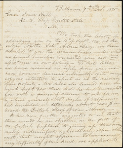 Hammond & Newman to Isaac Hull, Baltimore, December 7, 1825