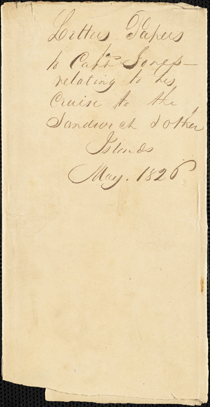 Thomas Catesby Jones to Isaac Hull, U.S. Ship Peacock, May 3, 1826 ...