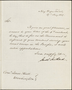 Samuel L. Southard to Isaac Hull, May 17, 1827