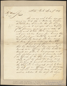 Isaac Hull to Thompson, New York, June 9, 1827