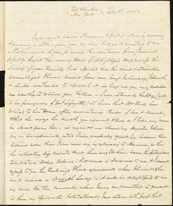 John R. Fenwick to Isaac Hull, Fort Columbus, NY, February 5, 1828