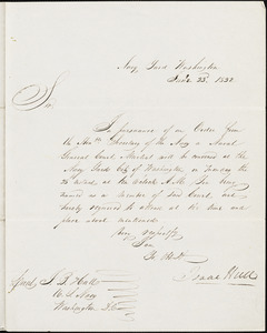 Isaac Hull to Joseph B. Hull, Washington, June 23, 1832