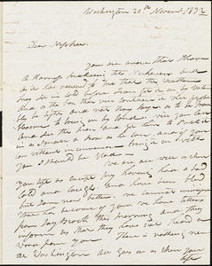 Isaac Hull to Joseph B. Hull, Washington, November 20, 1832