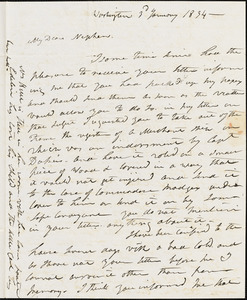 Isaac Hull to Joseph B. Hull, Washington, January 3, 1834
