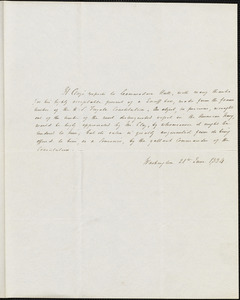 Henry Clay to Isaac Hull, Washington, June 21, 1834