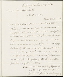 William Burges to Isaac Hull, Washington, June 24, 1834