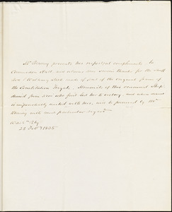 Binney to Isaac Hull, Washington, February 25, 1835