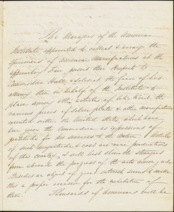 American Institute to Isaac Hull, October 16, 1835