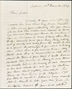 Isaac Hull to Joseph B. Hull, Baltimore, December 30, 1837