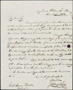 J. Collings Long to Isaac Hull, Portsmouth, March 5, 1838