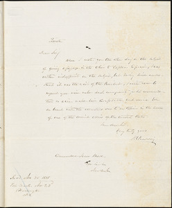 H.C. Paulding to Isaac Hull, Washington, November 25, 1838
