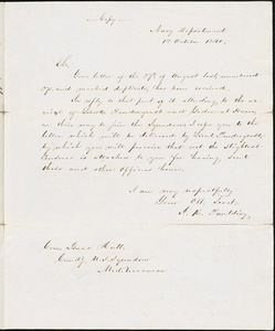 J.K. Paulding to Isaac Hull, Washington, D.C., October 1, 1840