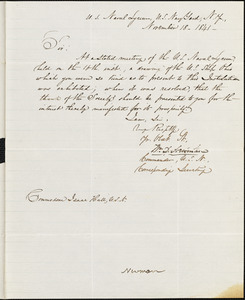 William D. Newman to Isaac Hull, New York, November 18, 1841
