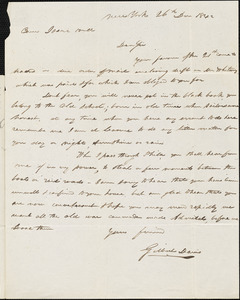 Gilbert Davis to Isaac Hull, New York, December 26, 1842