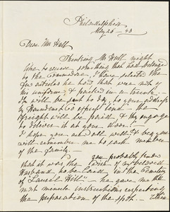 Ann McCurdy Hart Hull to Mary Wheeler Hull, Philadelphia, May 26, 1843