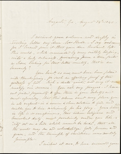 Maria Campbell to Ann McCurdy Hart Hull, Augusta, Ga., August 24, 1843