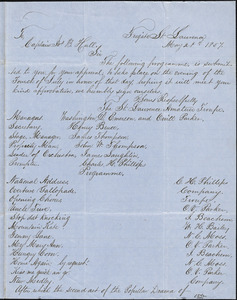 St. Lawrence Amatuer Troupe - Programme - to Joseph B. Hull, Frigate St. Lawrence, May 28, 1857
