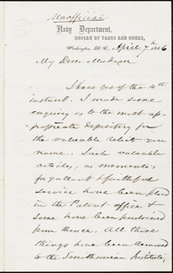 Joseph Smith to Ann McCurdy Hart Hull, Washington, April 7, 1866