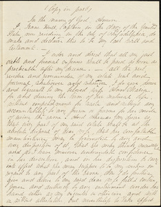 Hull, Isaac. Will (copy in part), Philadelphia, February 3, 1843