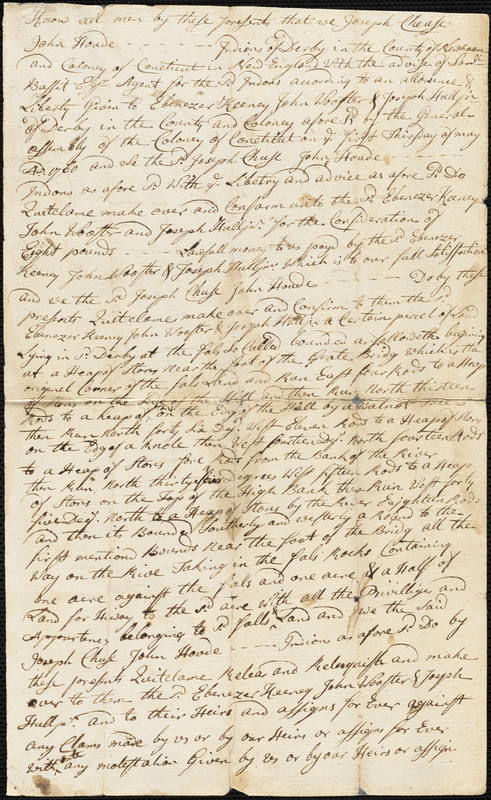 Hull, Joseph. Deed, October 4, 1763