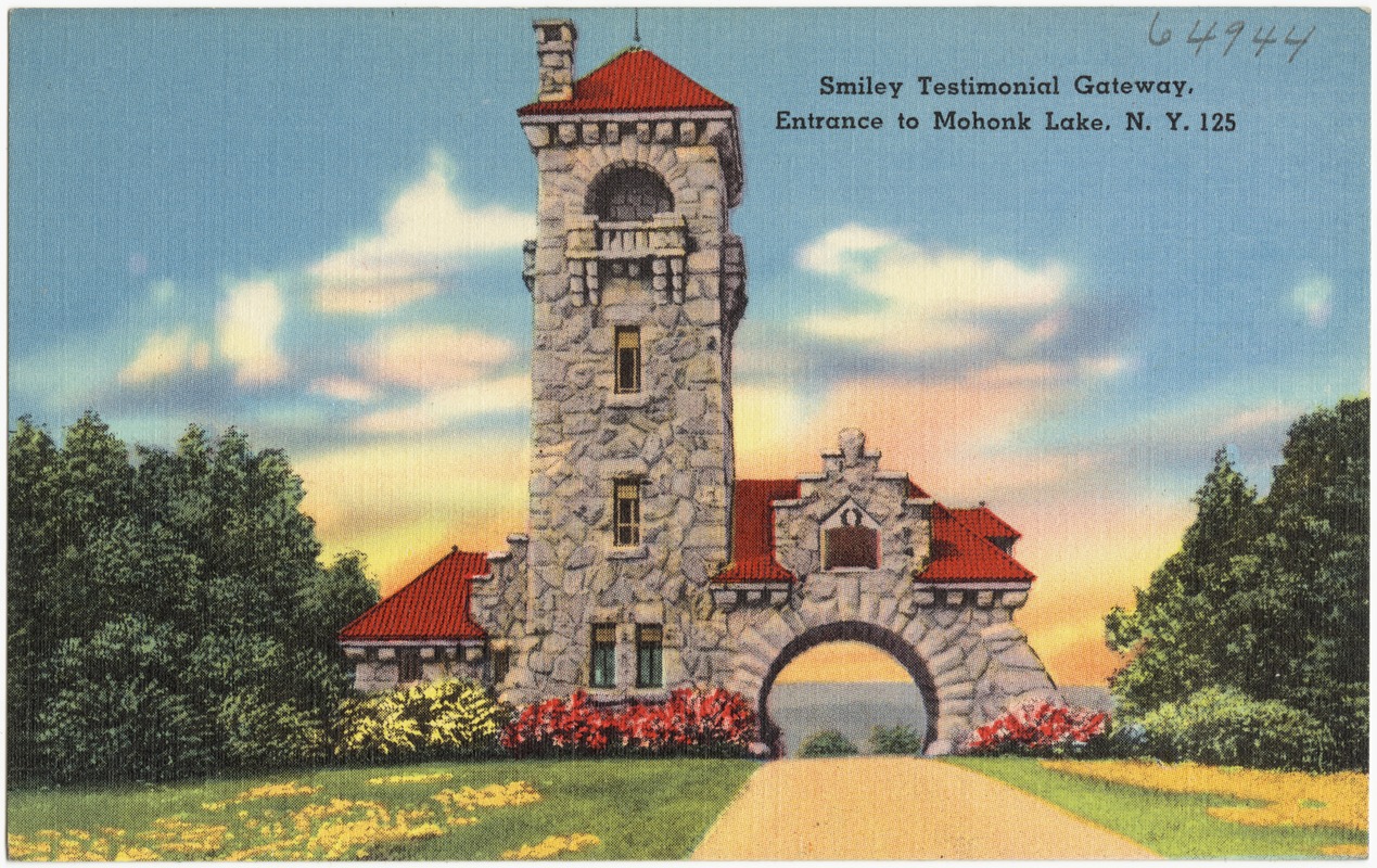 Smiley Testimonial Gateway, entrance to Mohonk Lake, N. Y. 125