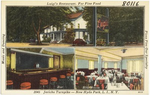 Luigi's Restaurant. For Fine Food. 2045 Jericho Turnpike -- New Hyde Park, L. I., N. Y.
