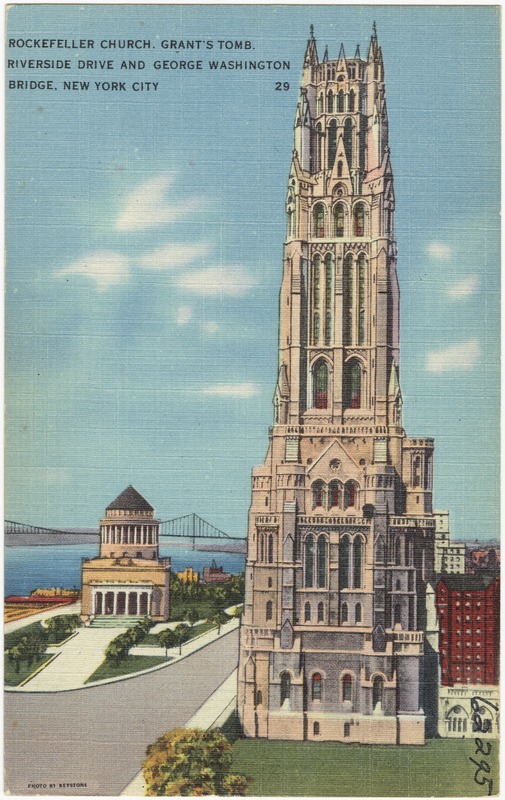Rockefeller Church, Grant's Tomb. Riverside Drive and George Washington Bridge, New York City