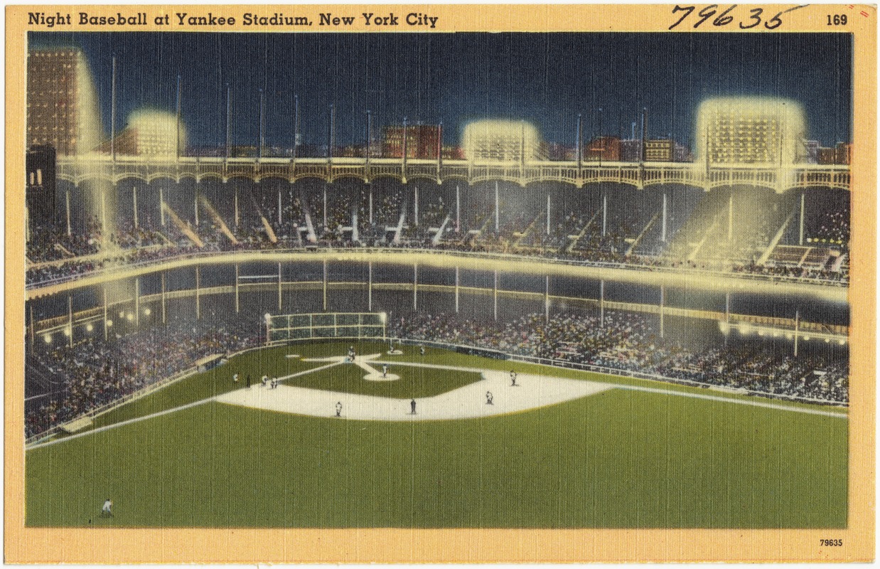 Night baseball at Yankee Stadium, New York City - Digital Commonwealth