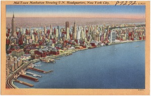 Mid-town Manhattan showing U.N. headquarters, New York City